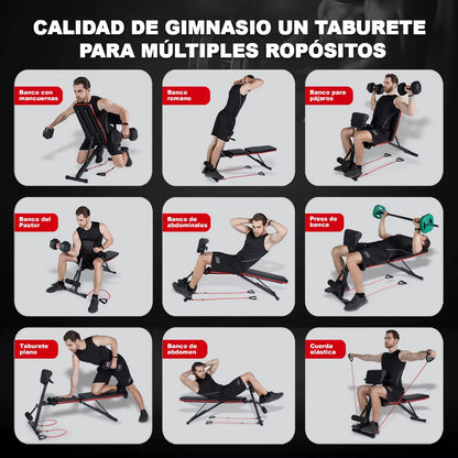 Foldable Weight Bench Incline Weight Bench Multifunctional Bodybuilding for Full Body Workout Fitness Machine Home Gym for Men