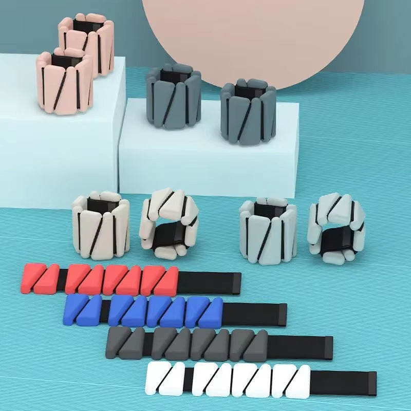 1/2Lbs Yoga Fitness Exercise Wrist Weights Bracelet Triangle Silicone Adjustable Ankle Strap Protector Jogging Sports Wristbands